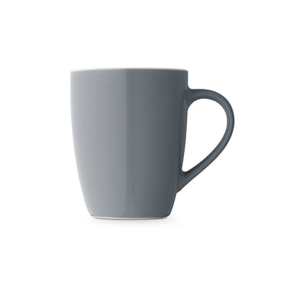 CINANDER promotional mug in grey (detail view) with custom logo branding