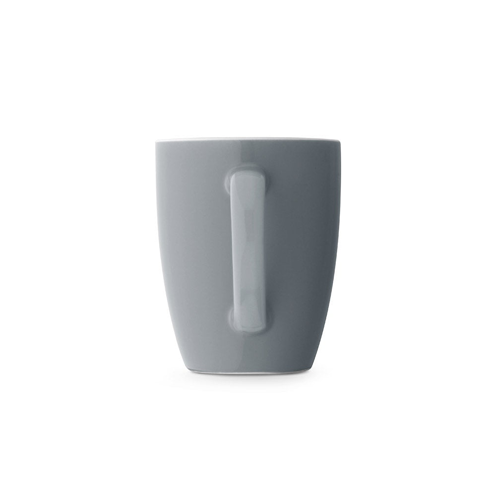 CINANDER promotional mug in grey (detail view) with custom logo branding