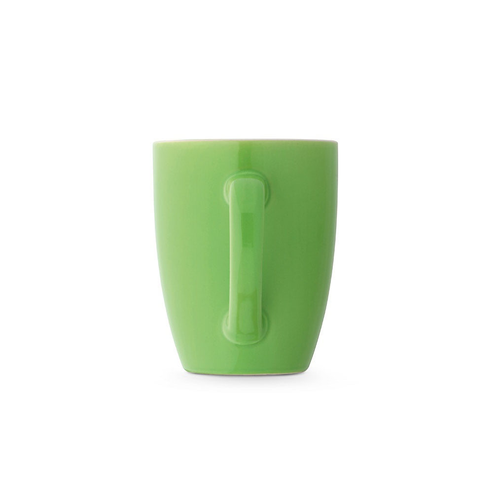 CINANDER promotional mug in light green (detail view) with custom logo branding