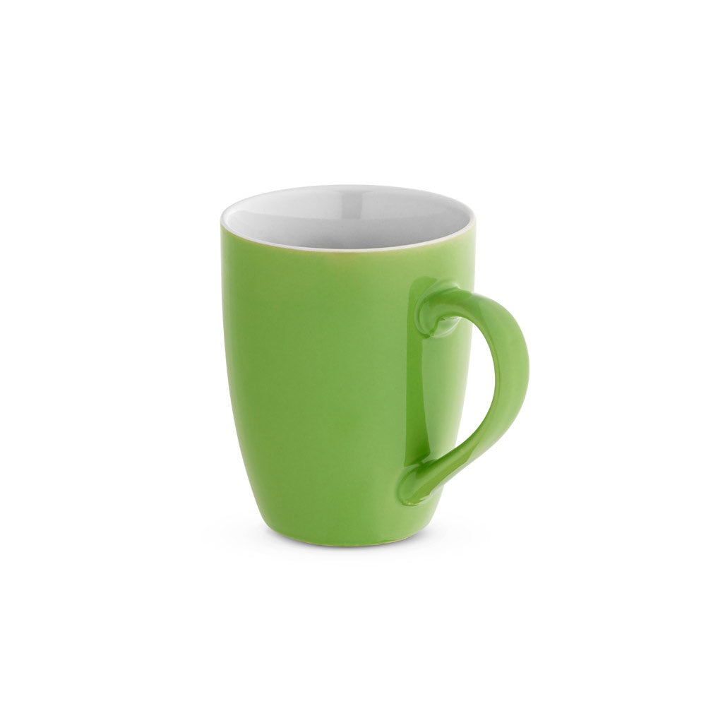 CINANDER promotional mug in light green with custom logo branding
