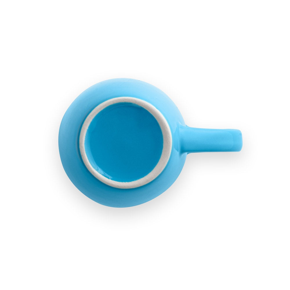 CINANDER promotional mug in light blue (detail view) with custom logo branding