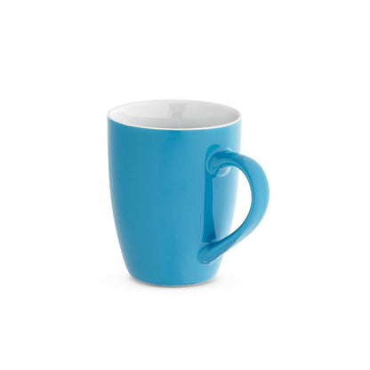 CINANDER promotional mug in light blue with custom logo branding