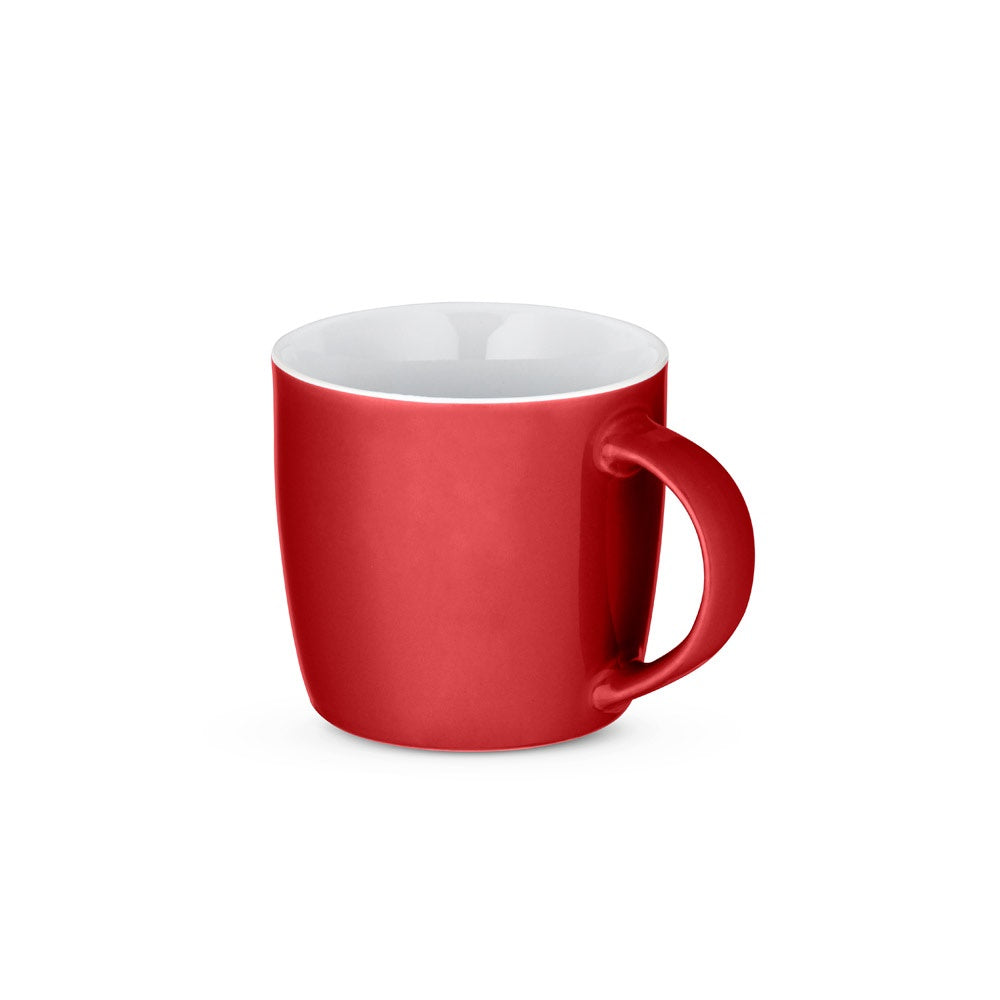 COMANDER promotional mug in red with custom logo branding