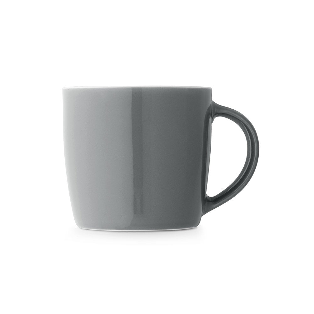 COMANDER promotional mug in grey (detail view) with custom logo branding