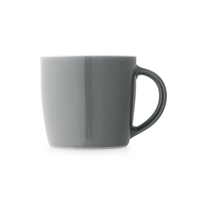 COMANDER promotional mug in grey (detail view) with custom logo branding