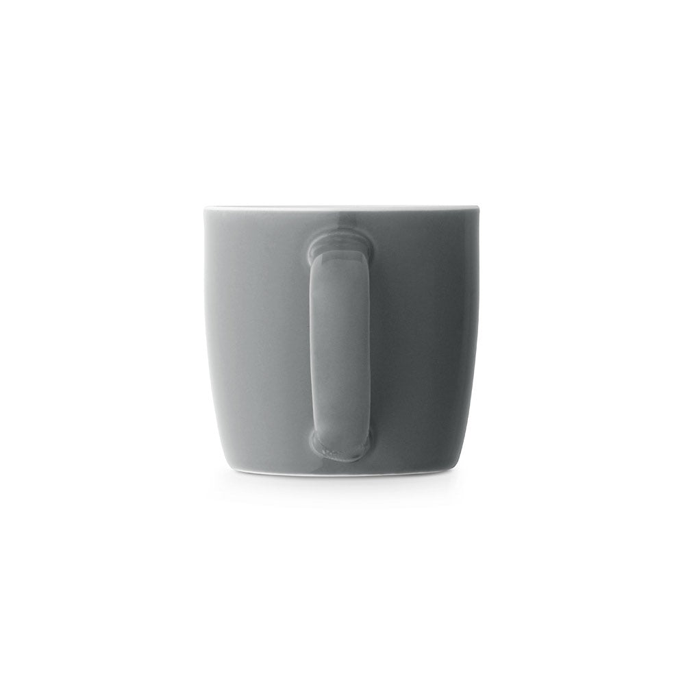 COMANDER promotional mug in grey (detail view) with custom logo branding