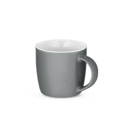 COMANDER promotional mug in grey with custom logo branding