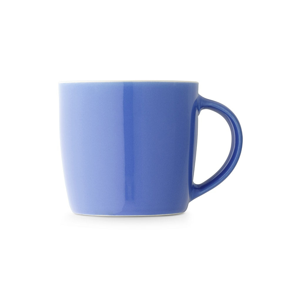 COMANDER promotional mug in light blue (detail view) with custom logo branding