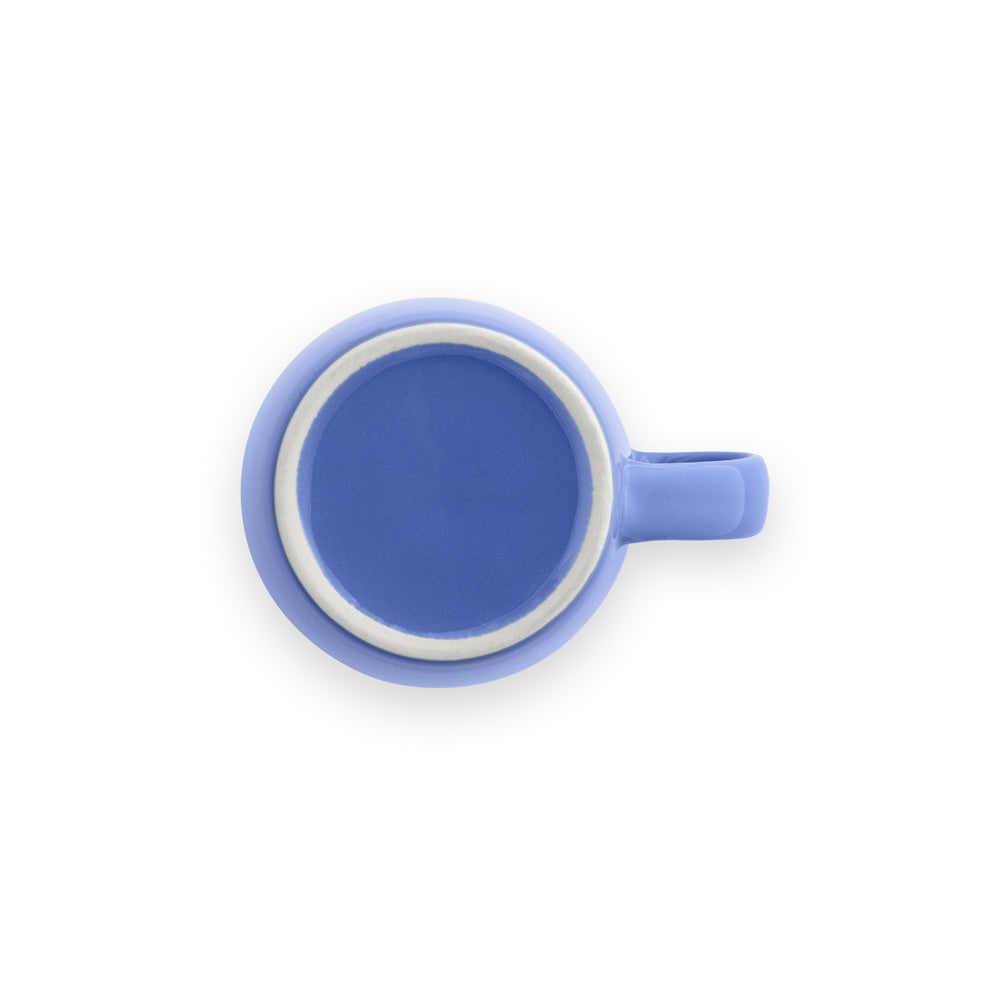 COMANDER promotional mug in light blue (detail view) with custom logo branding