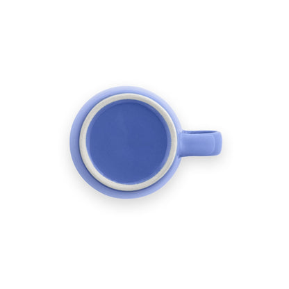 COMANDER promotional mug in light blue (detail view) with custom logo branding