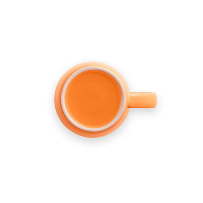 COMANDER promotional mug in orange (detail view) with custom logo branding