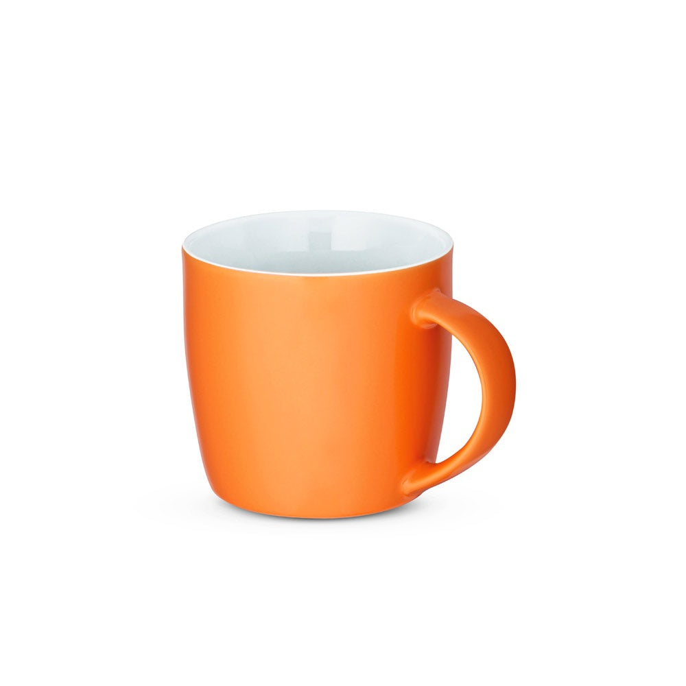 COMANDER promotional mug in orange with custom logo branding