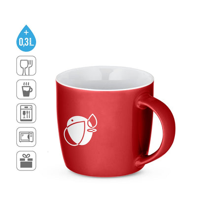 COMANDER promotional mug (complete set view) with custom logo branding