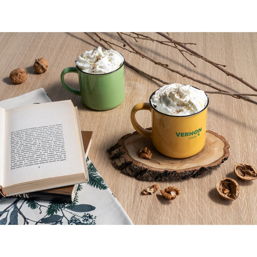 VERNON promotional mug with custom logo branding