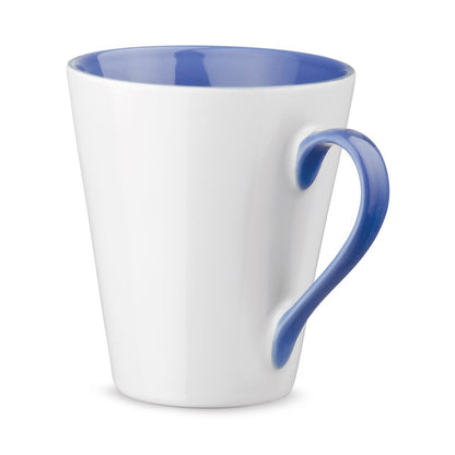 COLBY promotional mug in blue with custom logo branding