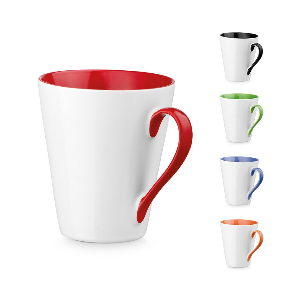 COLBY promotional mug (complete set view) with custom logo branding