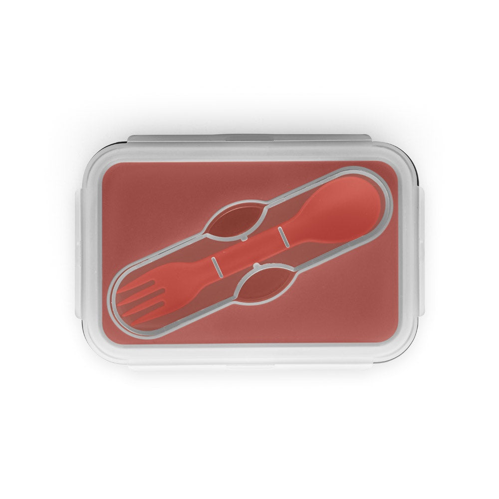 SAFFRON promotional kitchen accessory in red (detail view) with custom logo branding