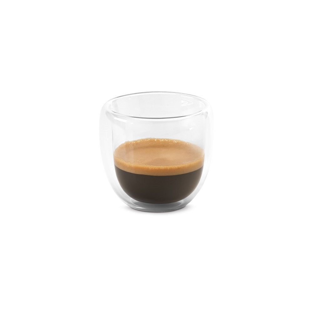 EXPRESSO promotional cup set in transparent with custom logo branding