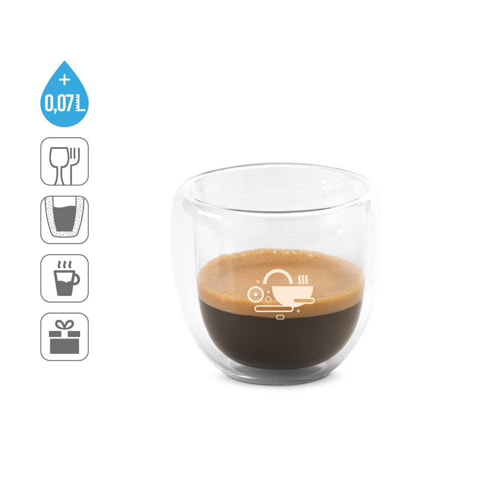 EXPRESSO promotional cup set (complete set view) with custom logo branding