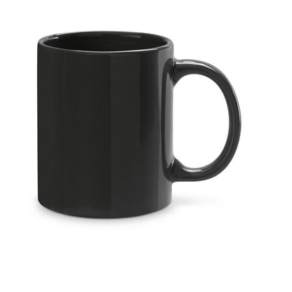 BARINE promotional mug in black with custom logo branding