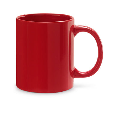 BARINE promotional mug in red with custom logo branding