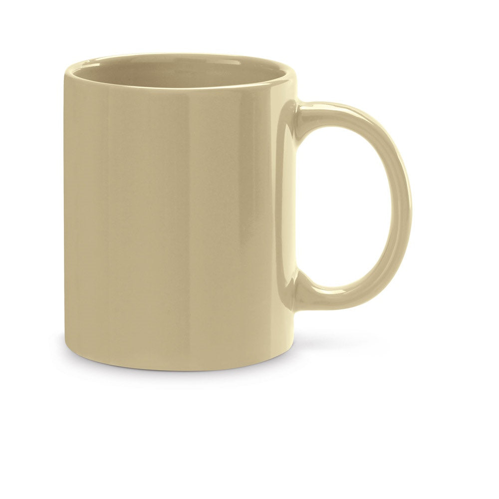 BARINE promotional mug in light brown with custom logo branding