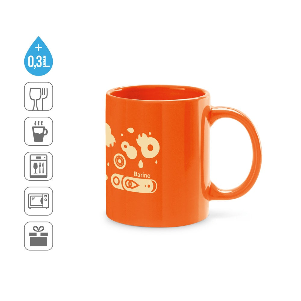 BARINE promotional mug (complete set view) with custom logo branding