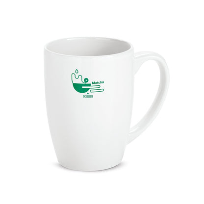 MATCHA promotional mug in white with custom logo branding