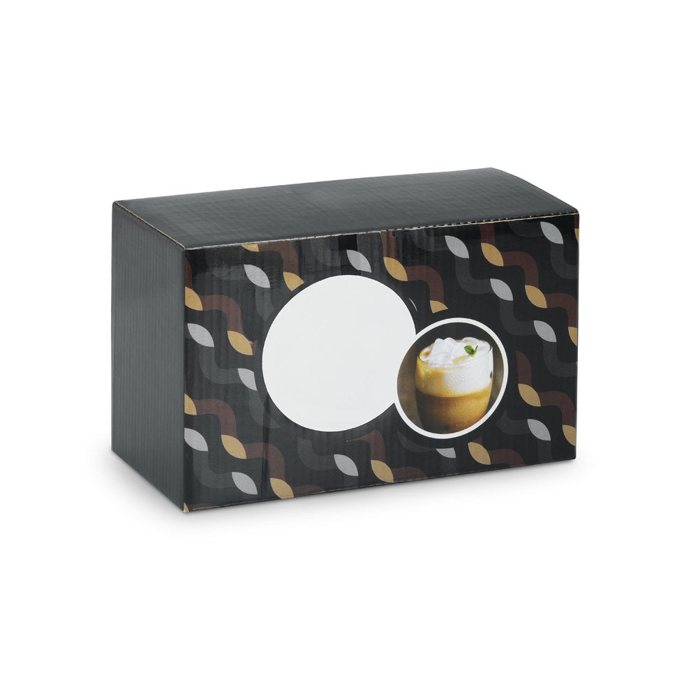 MACHIATO DUO promotional cup set in transparent (gift box packaging) with custom logo branding