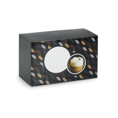 MACHIATO DUO promotional cup set in transparent (gift box packaging) with custom logo branding