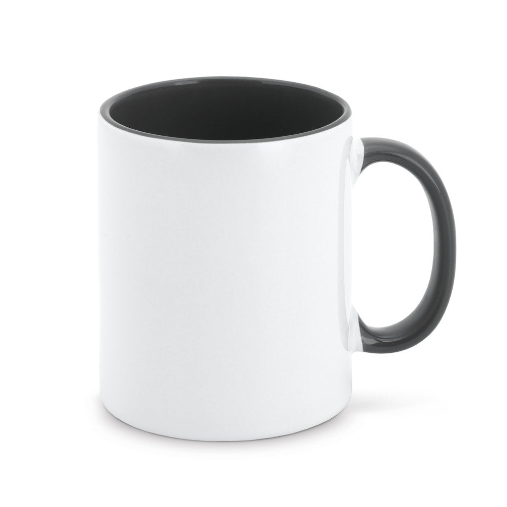 MOCHA promotional mug in black with custom logo branding