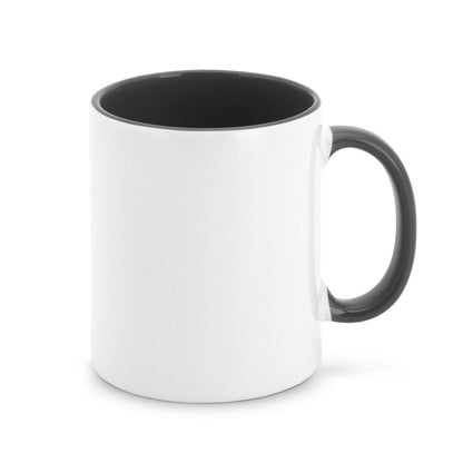MOCHA promotional mug in black with custom logo branding