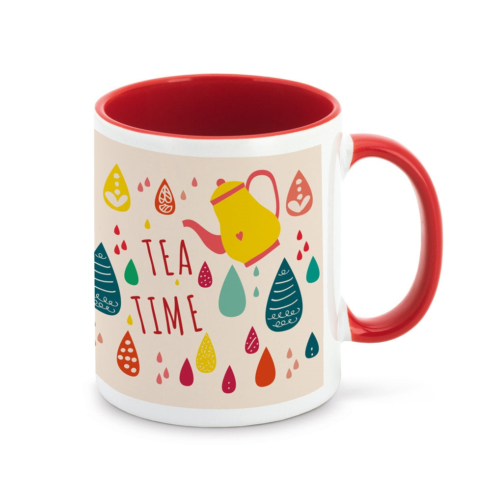 MOCHA promotional mug in red with custom logo branding