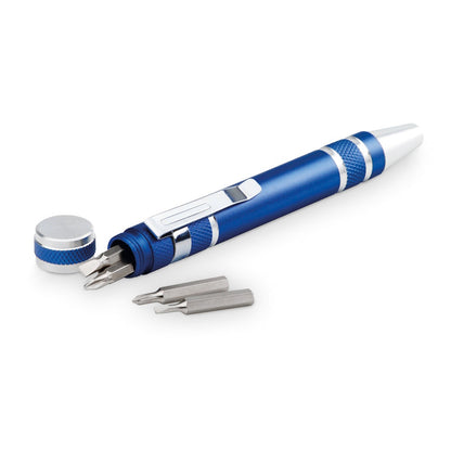 TOOLPEN promotional multi-tool in royal blue with custom logo branding