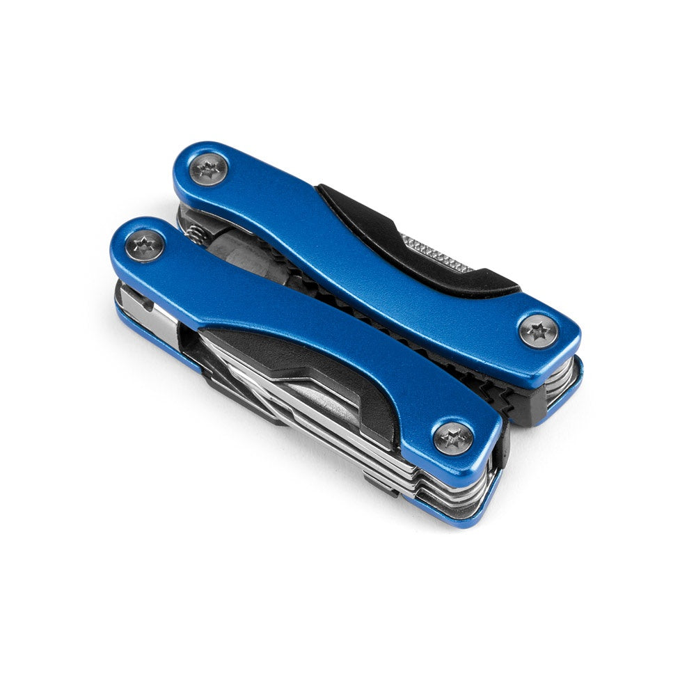 DUNITO promotional multi-tool in royal blue with custom logo branding