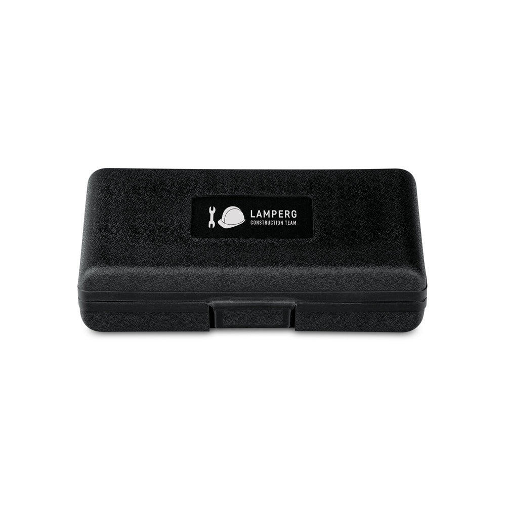 TUFF promotional multi-tool in black with custom logo branding