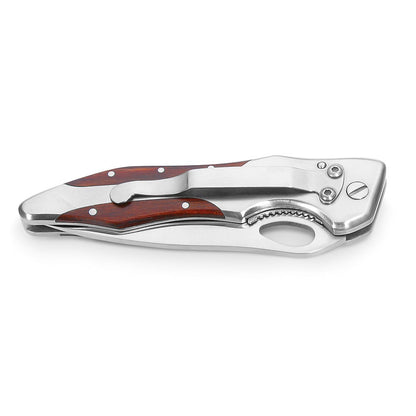 LAWRENCE promotional multi-tool in dark natural (detail view) with custom logo branding