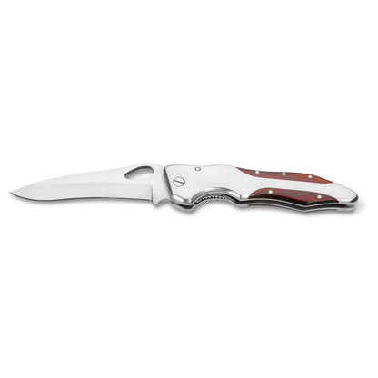 LAWRENCE promotional multi-tool in dark natural (detail view) with custom logo branding