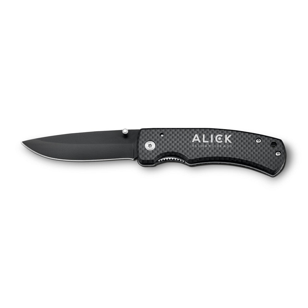 ALICK promotional multi-tool in black with custom logo branding