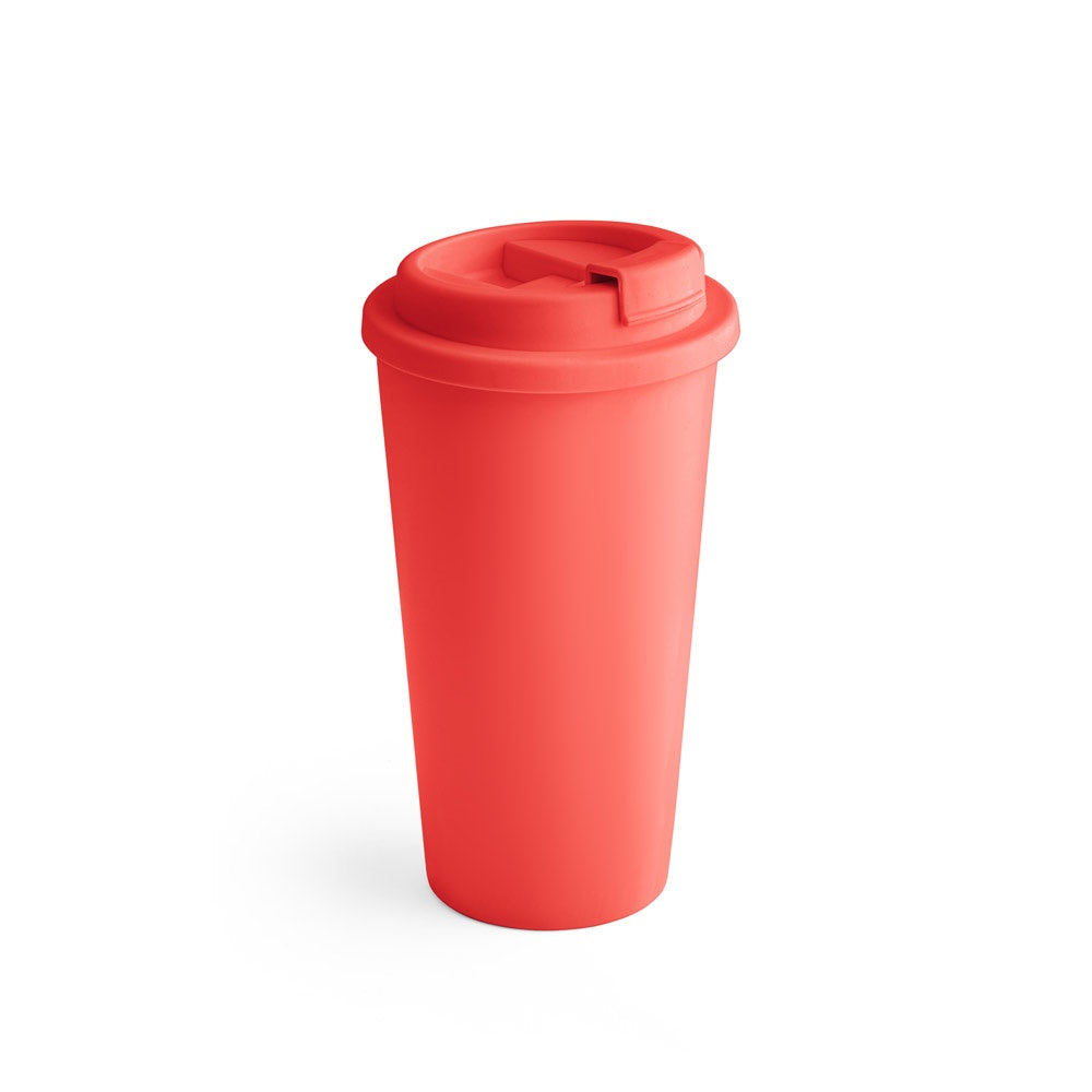 CUPPARI promotional thermal bottle in red with custom logo branding