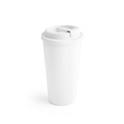 CUPPARI promotional thermal bottle in white with custom logo branding