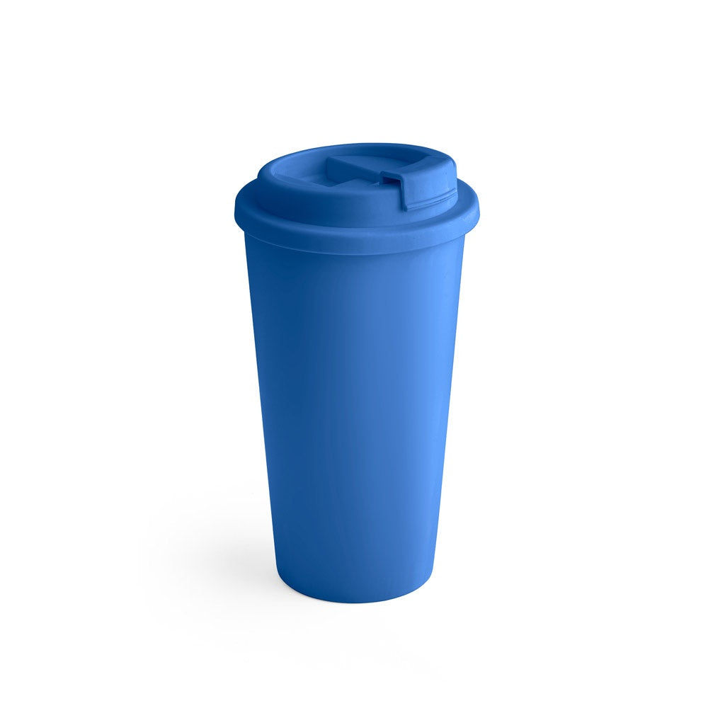 CUPPARI promotional thermal bottle in royal blue with custom logo branding