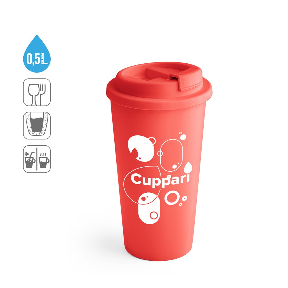 CUPPARI promotional thermal bottle (complete set view) with custom logo branding