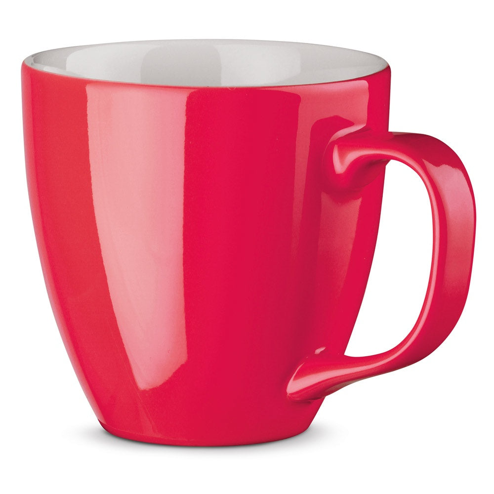 PANTHONY promotional mug in pink with custom logo branding