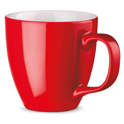 PANTHONY promotional mug in red with custom logo branding