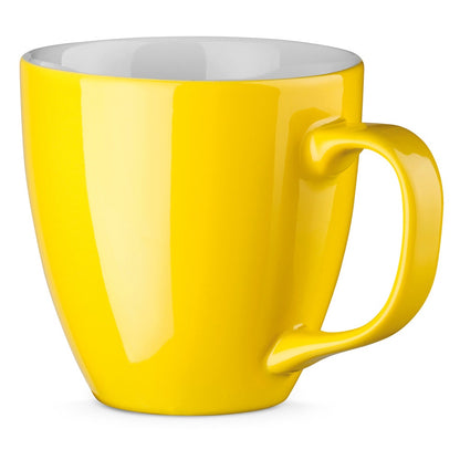 PANTHONY promotional mug in yellow with custom logo branding