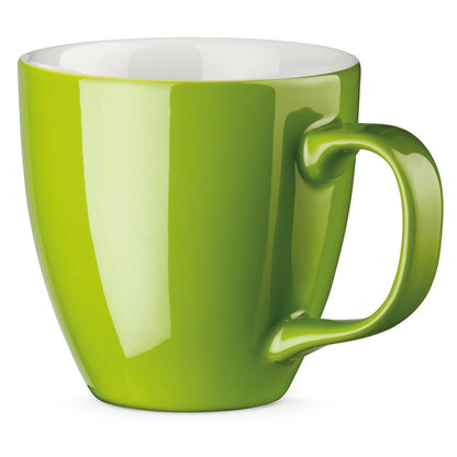 PANTHONY promotional mug in light green with custom logo branding