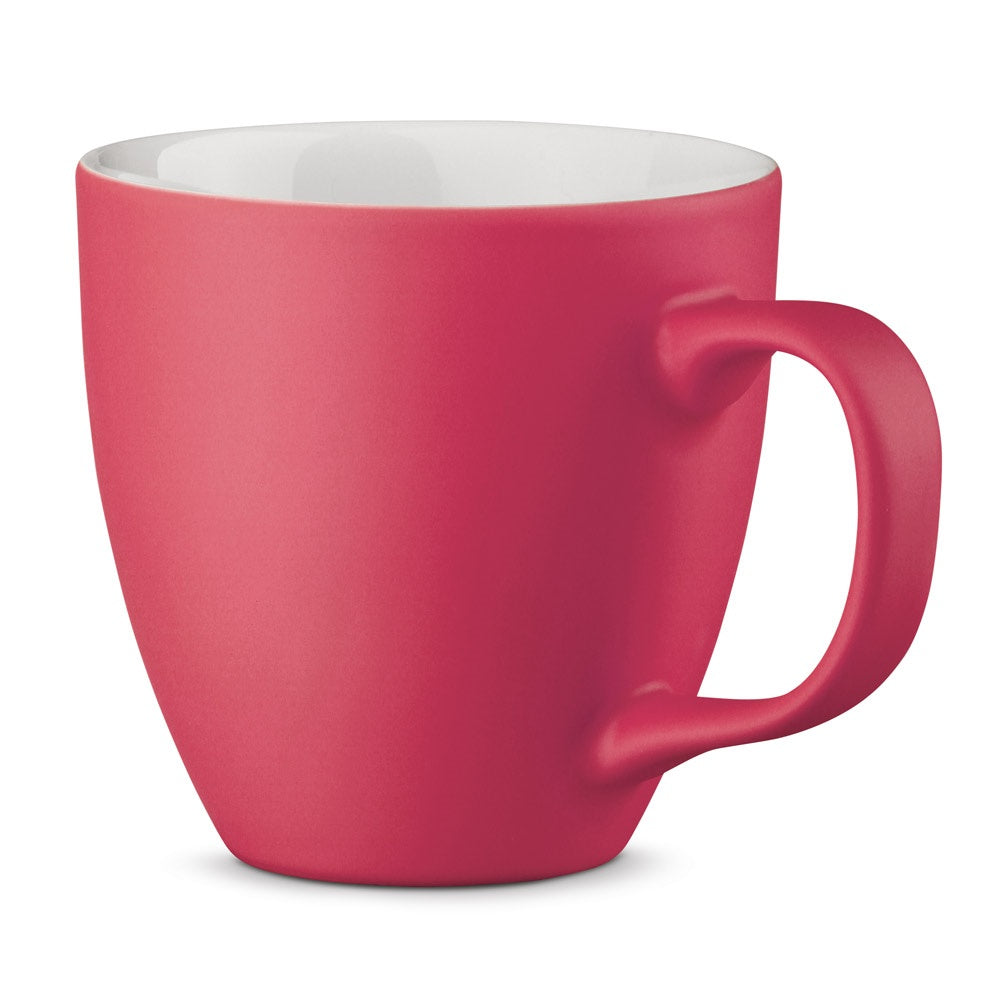 PANTHONY MAT promotional mug in pink with custom logo branding