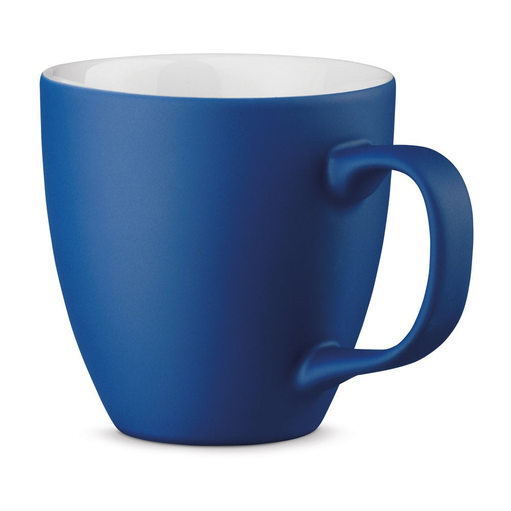 PANTHONY MAT promotional mug in blue with custom logo branding