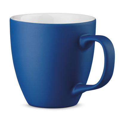 PANTHONY MAT promotional mug in blue with custom logo branding
